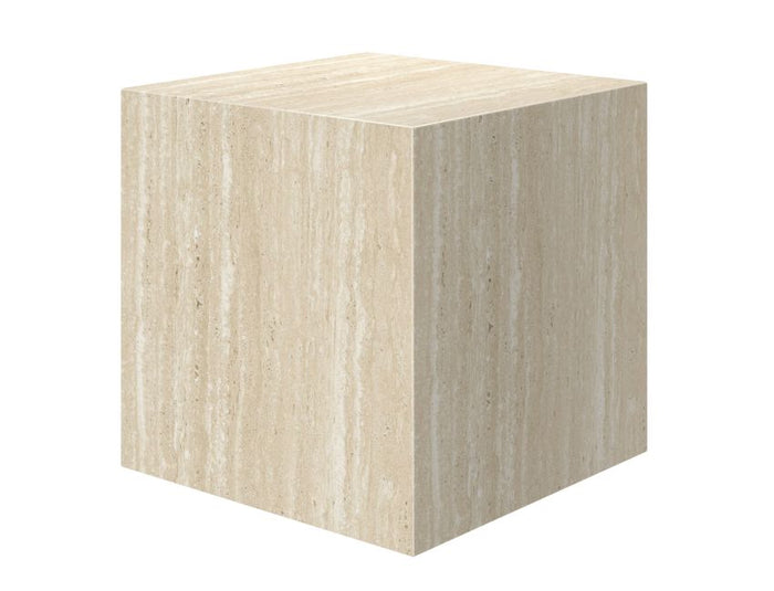 Artemis Contract Grade Square Accent Table in Travertine