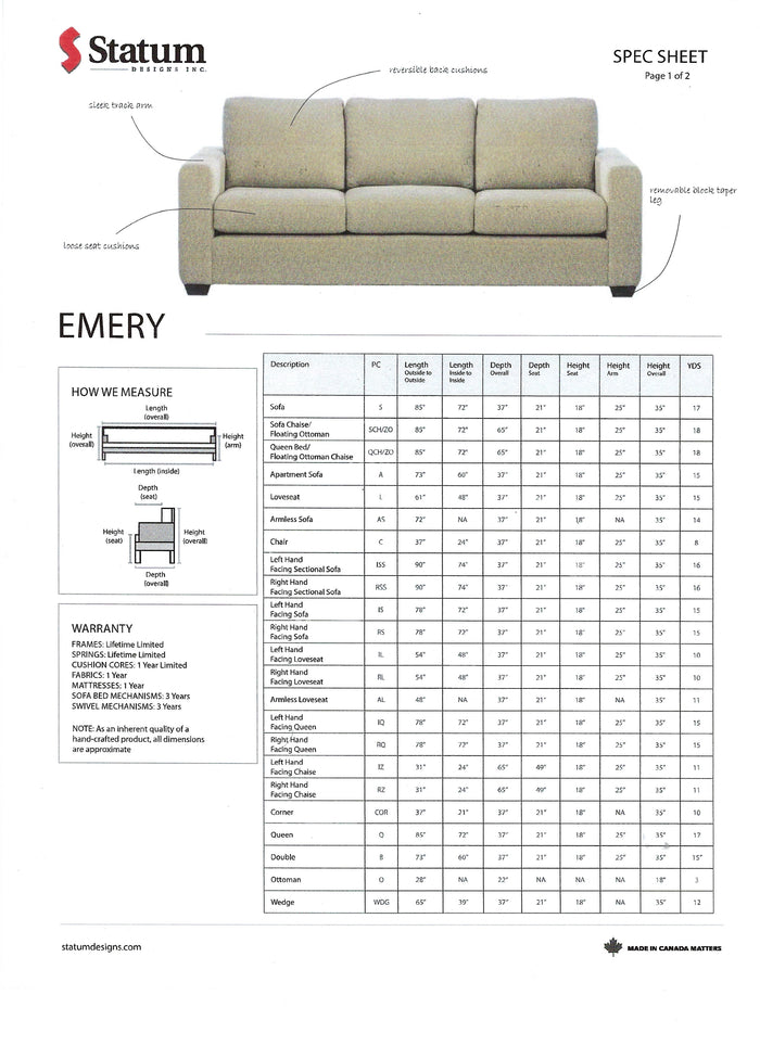 Emery Sofa/Sectional Collection